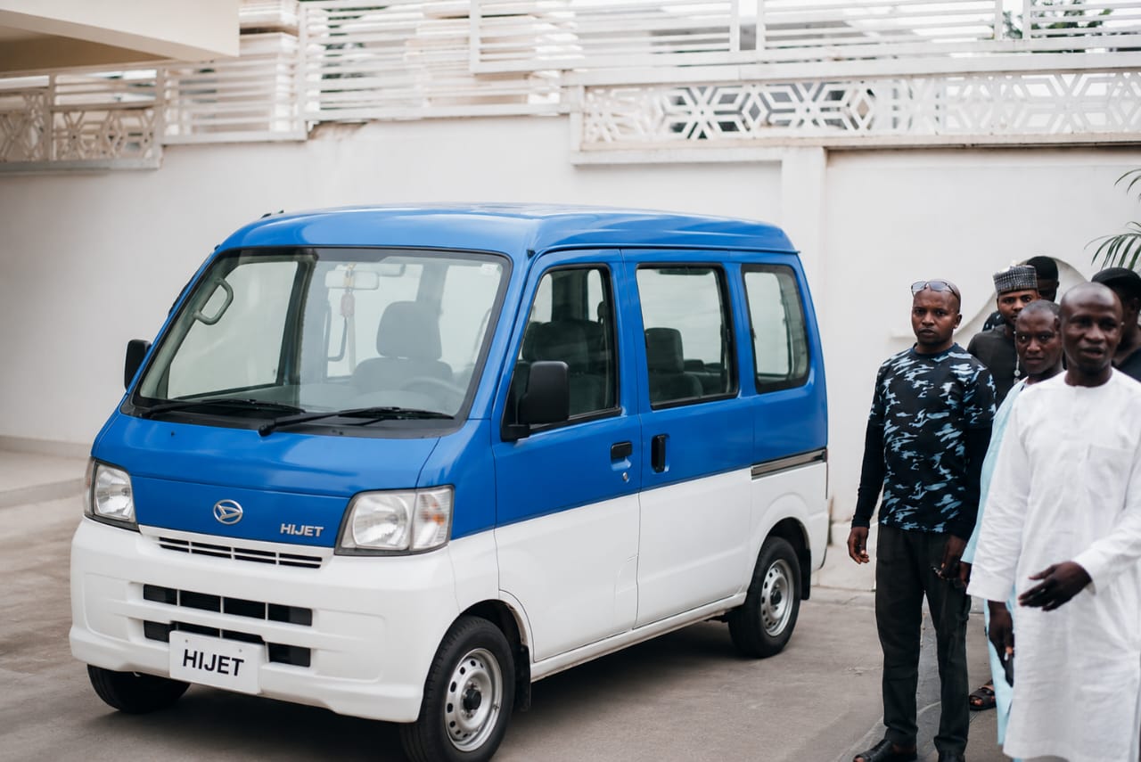 A newly delivered Frenno Transport Daihatsu Hijet mini bus