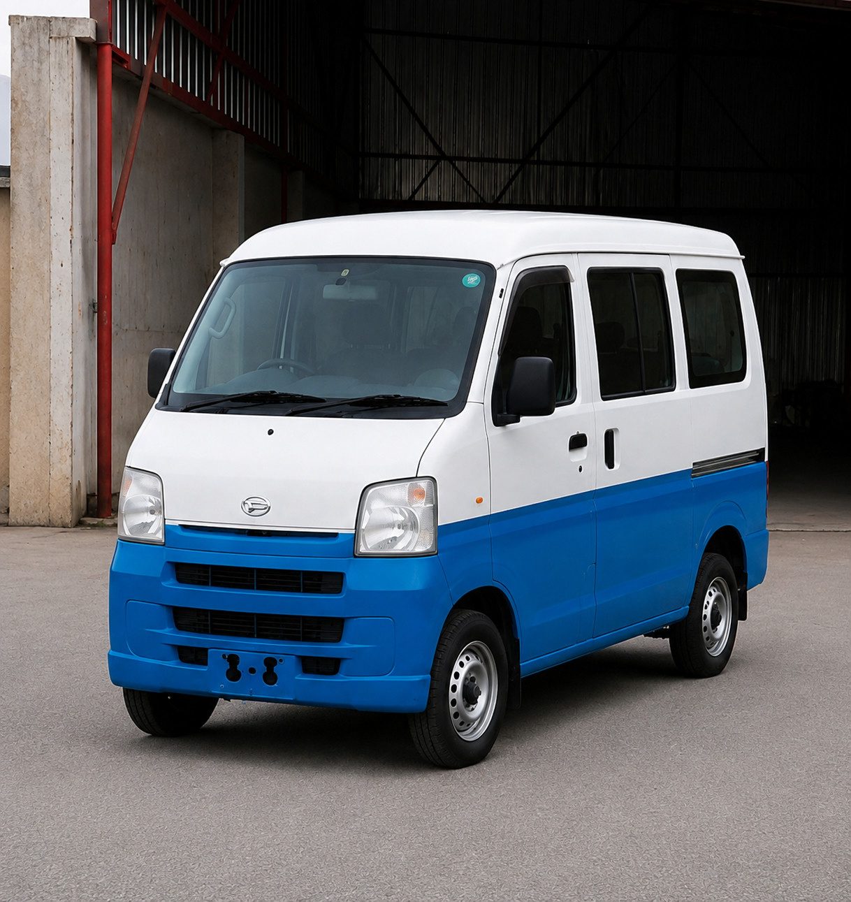Frenno Transport mini bus in white and blue livery